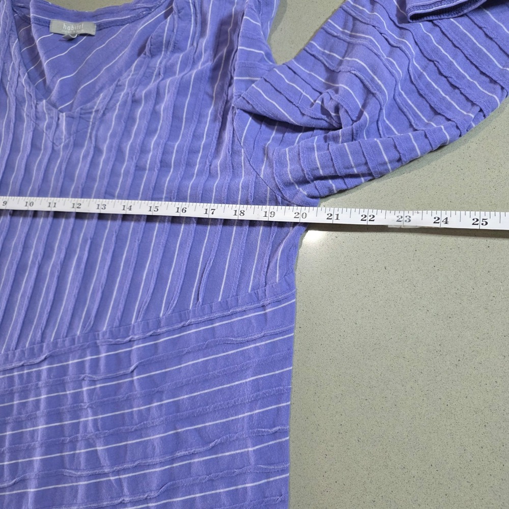 Habitat Purple Striped V-Neck Asymmetrical Cotton Tunic Top 78022 Large - Picture 3 of 11